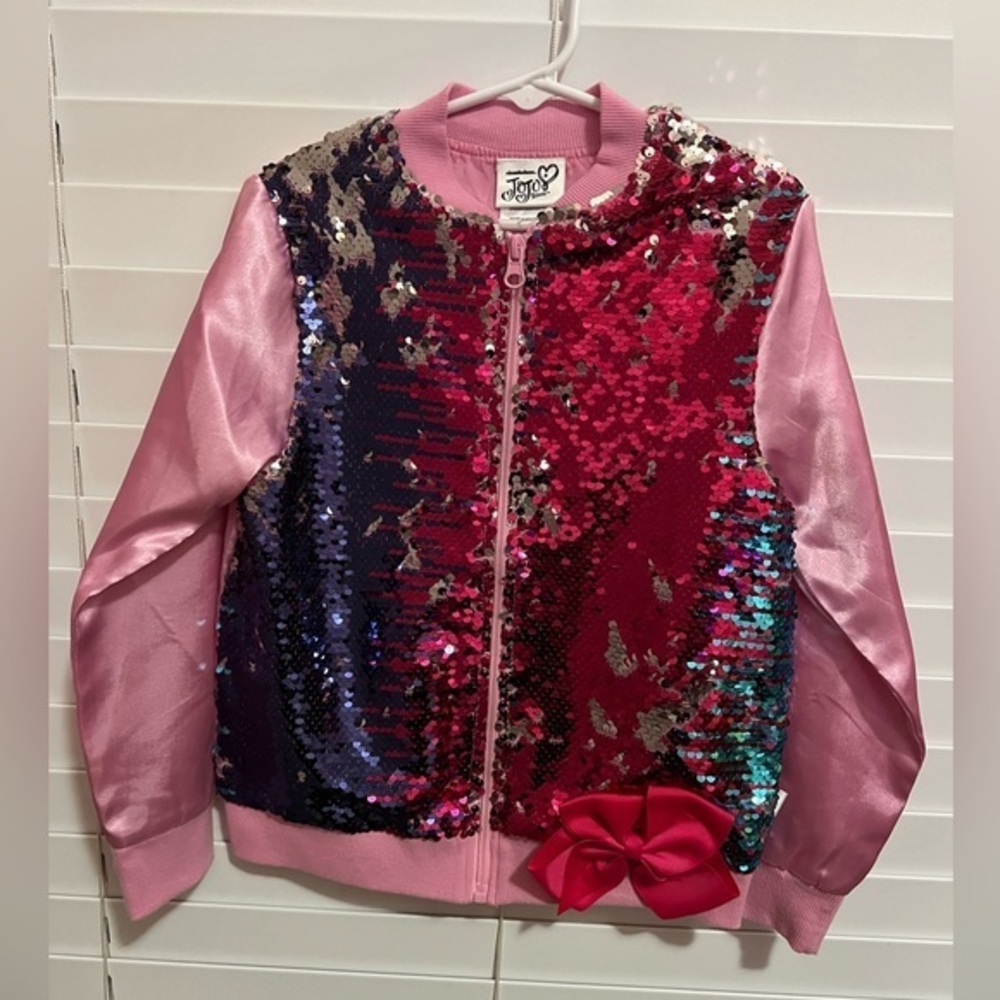 JoJo Siwa Pink and Multicolor Sequin Jacket with Bow